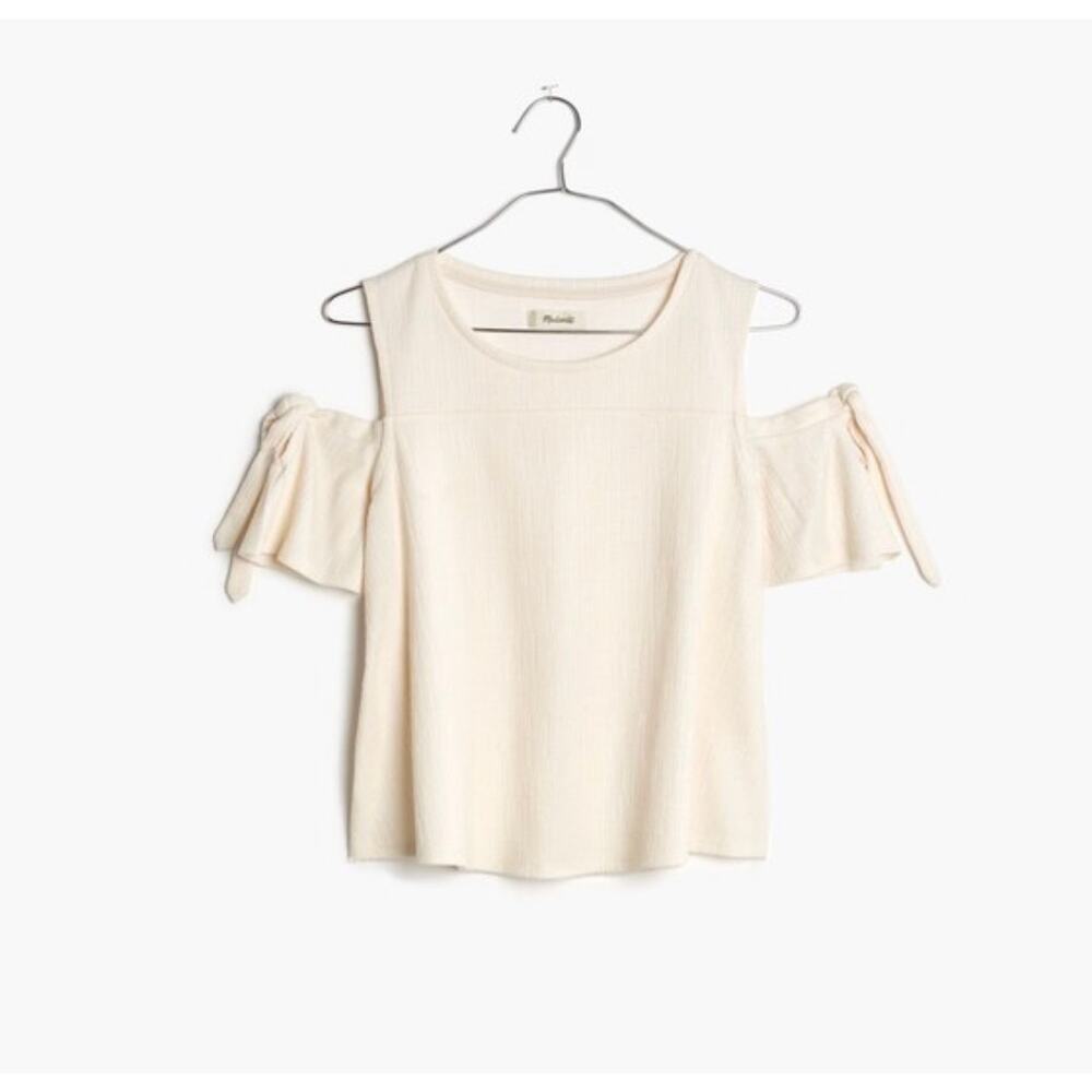 Madewell | Cotton Skylark Cold-Shoulder Top in Cream | Size Small